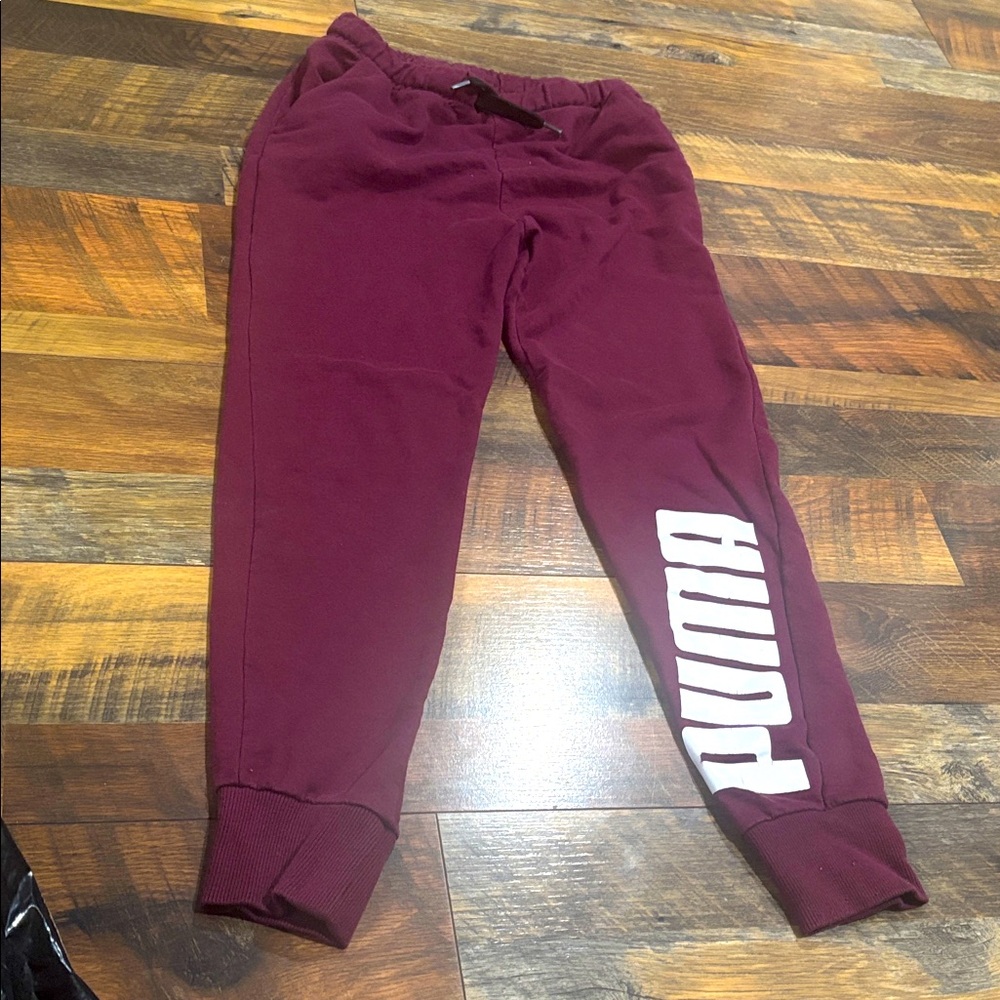 PUMA Kids Burgundy Joggers